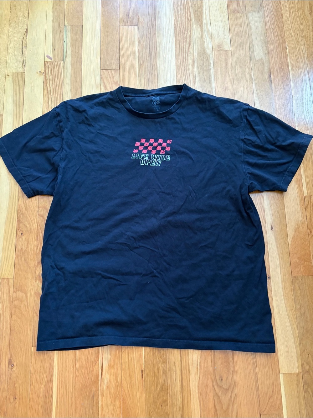 Men's Cboys Black Graphic Tee with Red Checker Detail